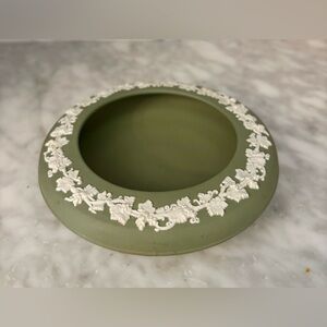Vintage WedgwoodJasper ware Sage Green  trinket dish